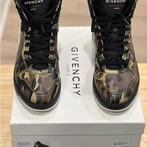 Givenchy Paneled Wings High-Top Sneakers camouflage